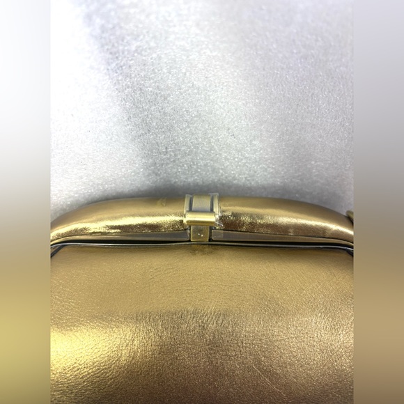 Patricia Nash Pilzone Mini Leather Frame C/B Bag. Antique Gold. - Picture 7 of 17